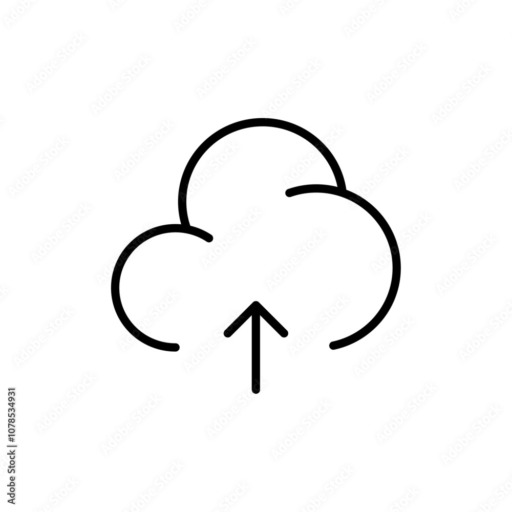 Fototapete Cloud upload icon Outline vector for web ui