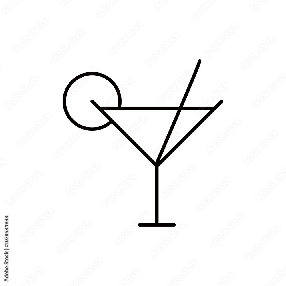 Poster Cocktail icon Outline vector for web ui