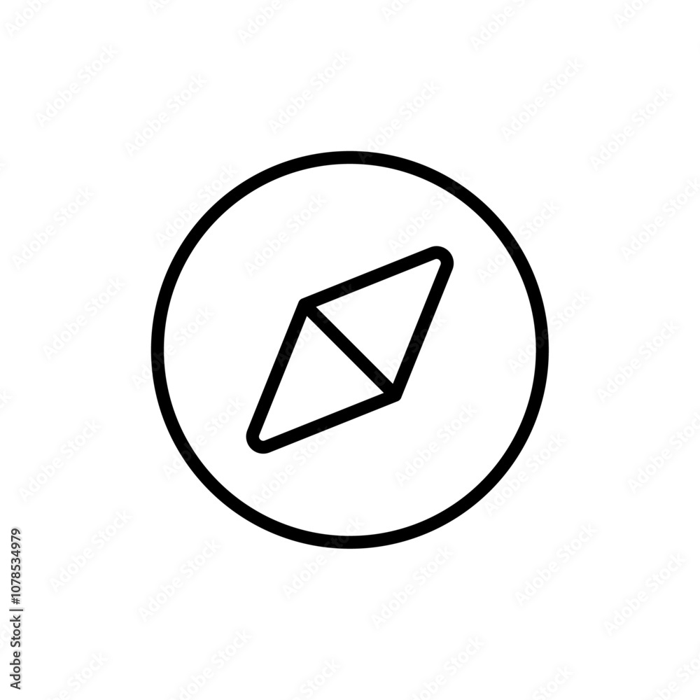 Poster Compass Icon Outline vector for web ui