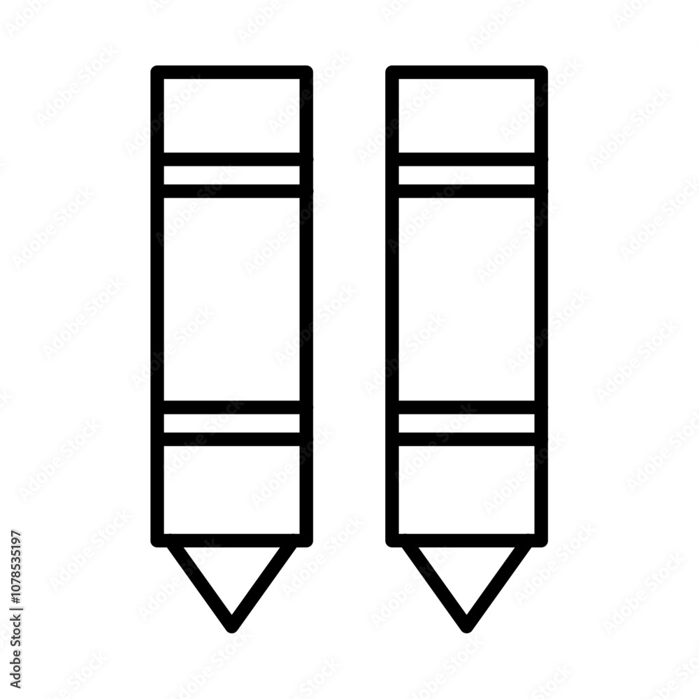Poster Crayon icon Outline vector for web ui