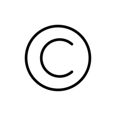 Copyright icon Outline vector for web ui