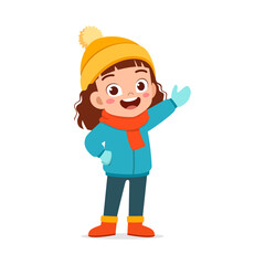little kid winter clothes jacket and feel happy