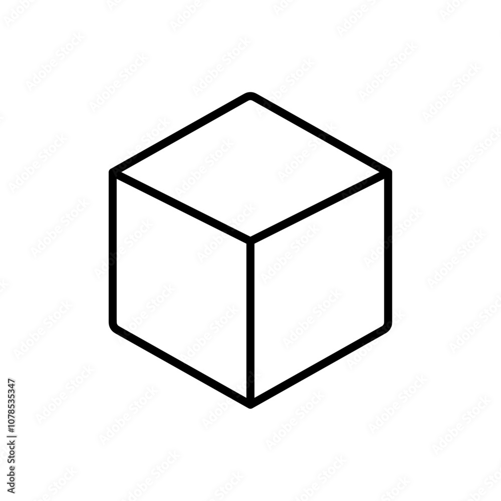 Poster cube icon outline vector for web ui