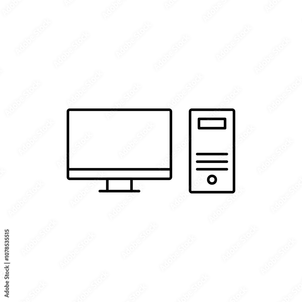 Aufkleber desktop icon outline vector for web ui