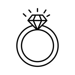 Diamond ring icon Outline vector for web ui