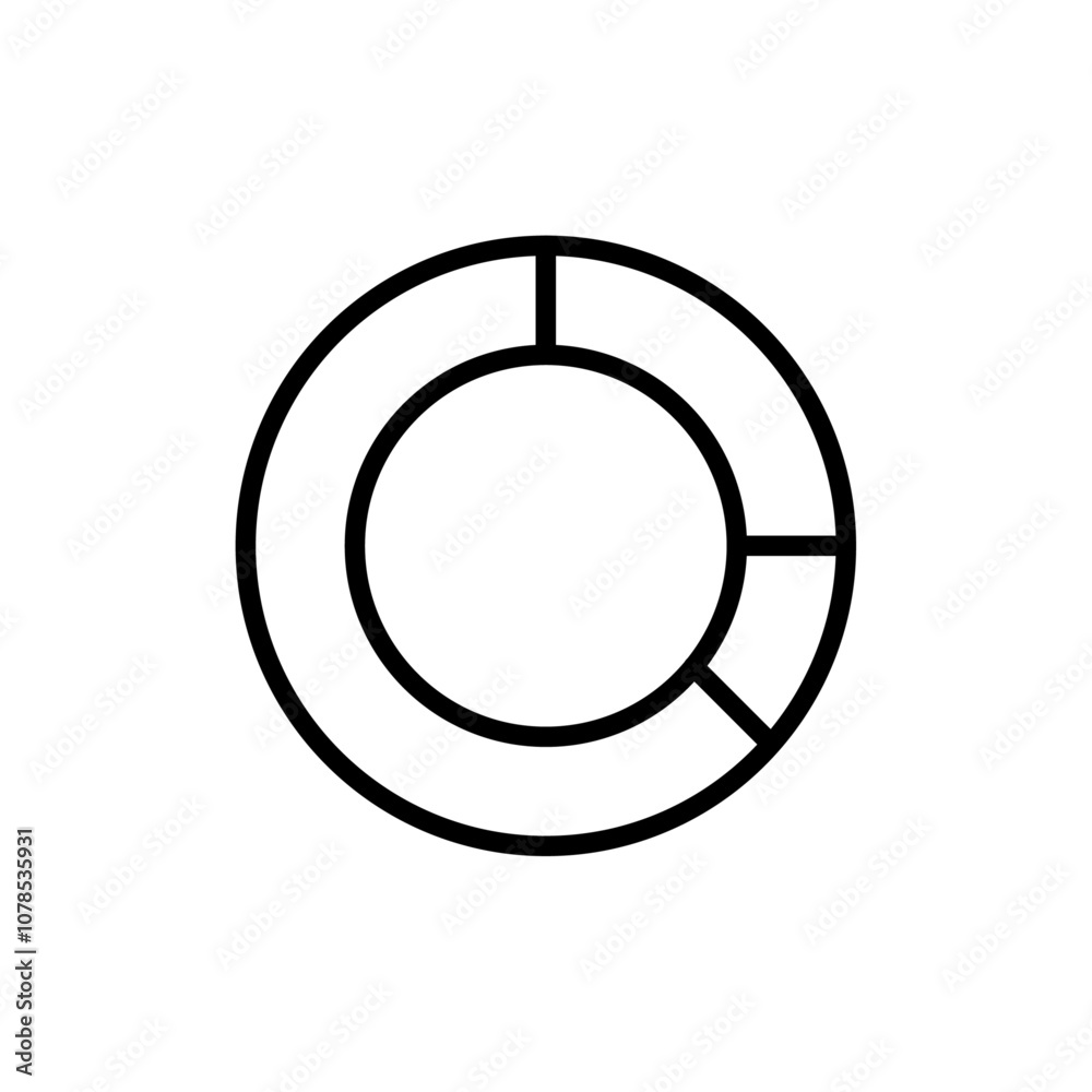Poster donut chart icon outline vector for web ui