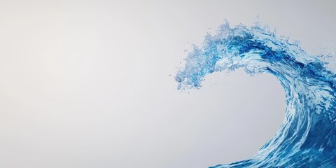 Fototapeta premium Dynamic ocean wave splashing against a serene background, capturing nature's power.