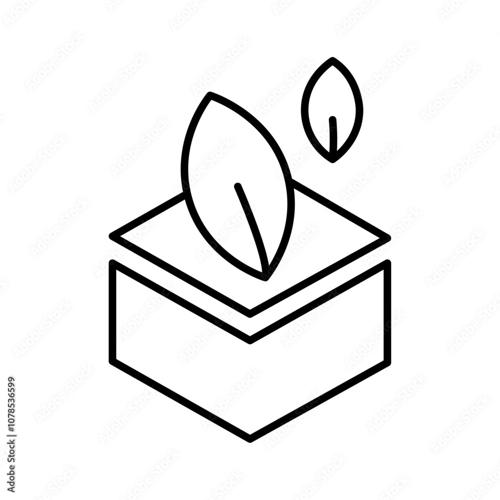 Poster eco packaging icon outline vector for web ui
