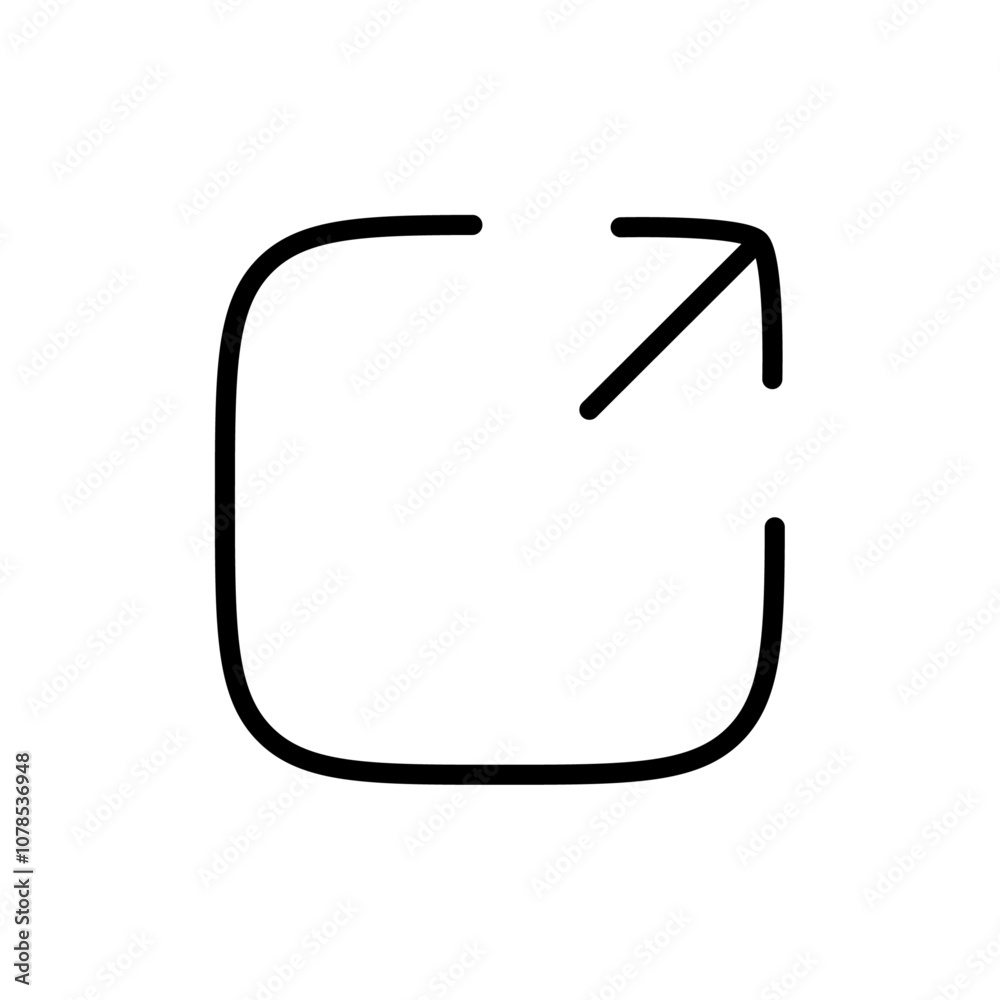 Poster External link icon Outline vector for web ui