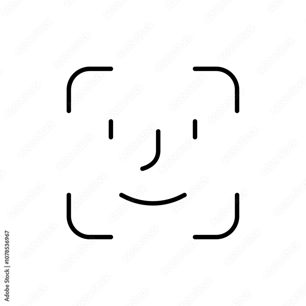 Aufkleber Face id icon Outline vector for web ui