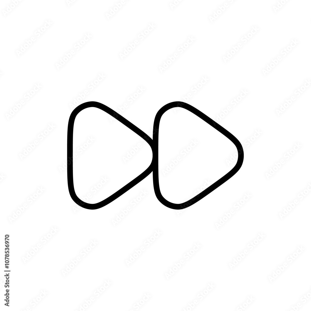 Aufkleber fast forward icon outline vector for web ui