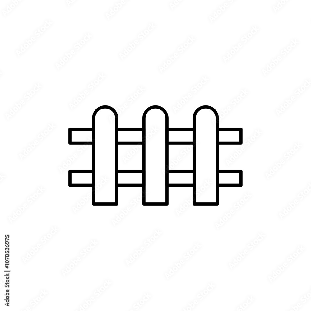 Poster fence icon outline vector for web ui