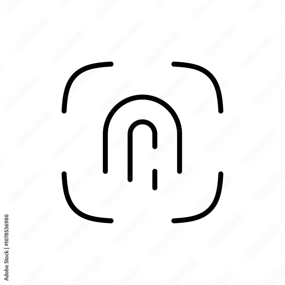 Aufkleber Fingerprint icon Outline vector for web ui