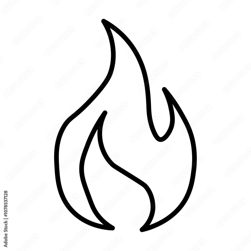 Aufkleber flame icon outline vector for web ui