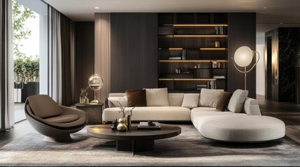 Create a cozy modern living room with gigapixel high fidelity design