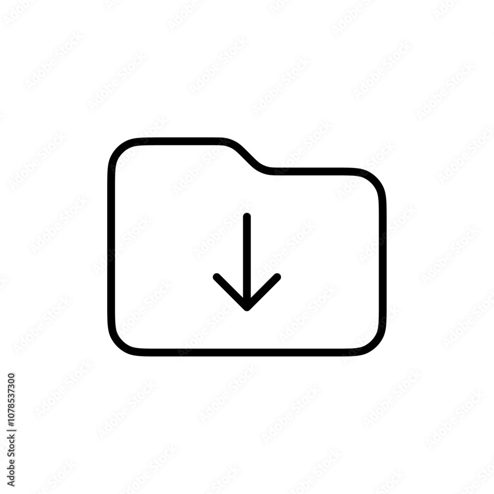 Aufkleber folder download icon outline vector for web ui
