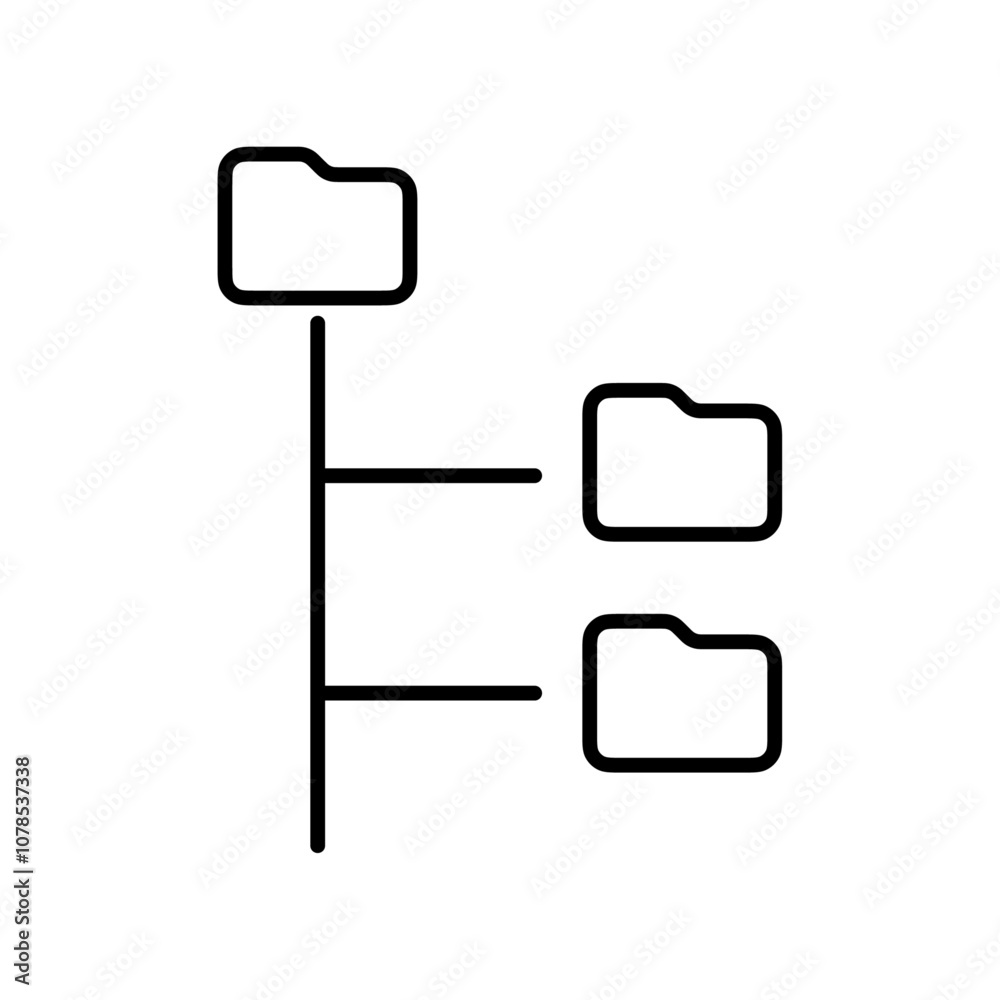 Aufkleber Folder tree icon Outline vector for web ui