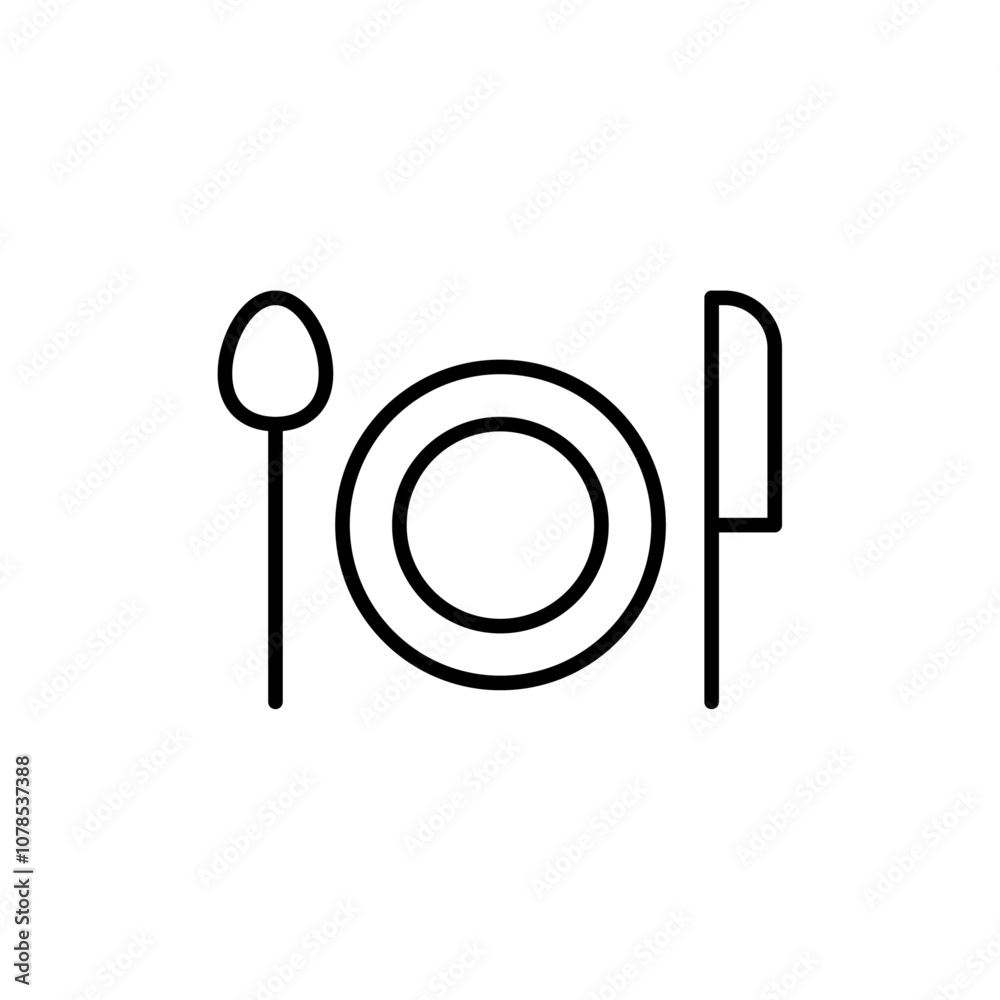 Aufkleber food icon outline vector for web ui