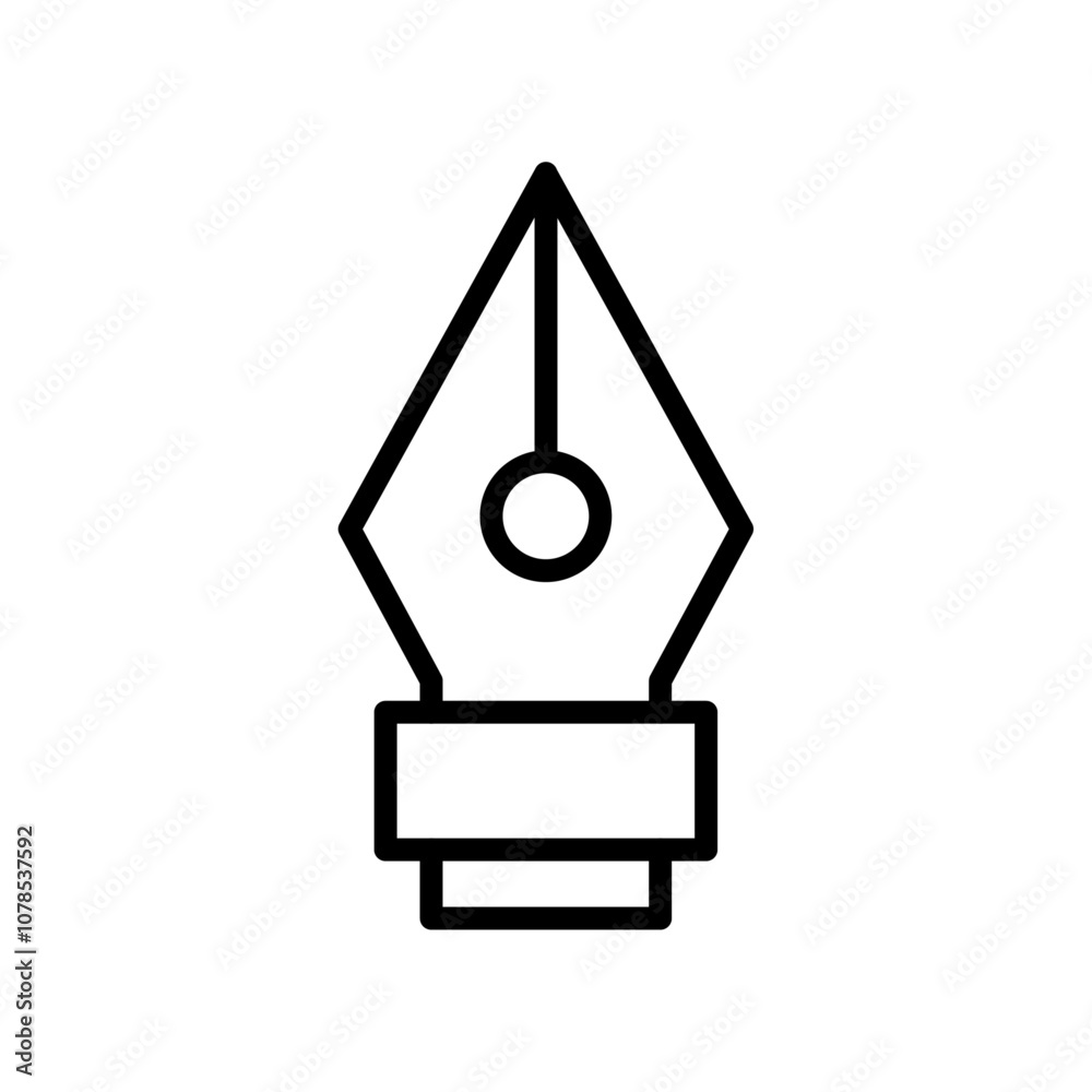 Poster fountain pen icon outline vector for web ui