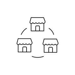 Franchise icon Outline vector for web ui