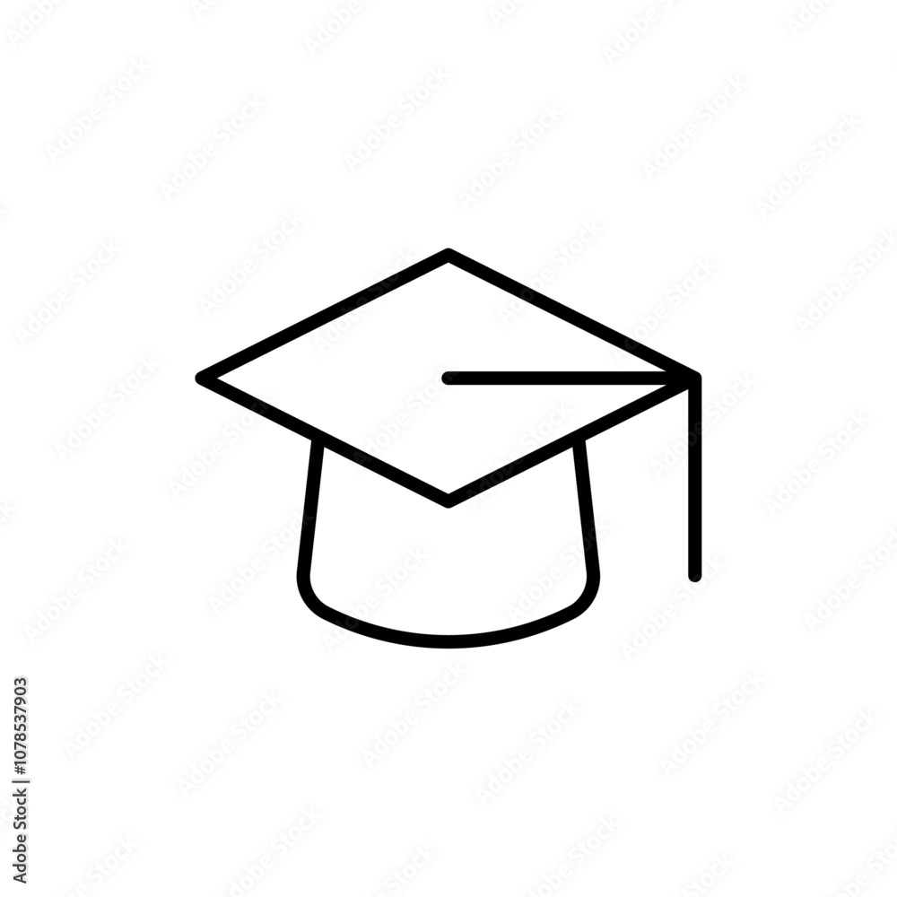 Aufkleber graduation cap icon outline vector for web ui