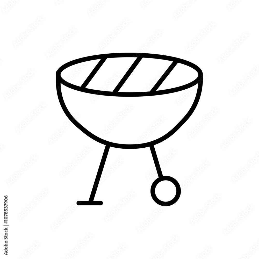 Poster Grill icon Outline vector for web ui