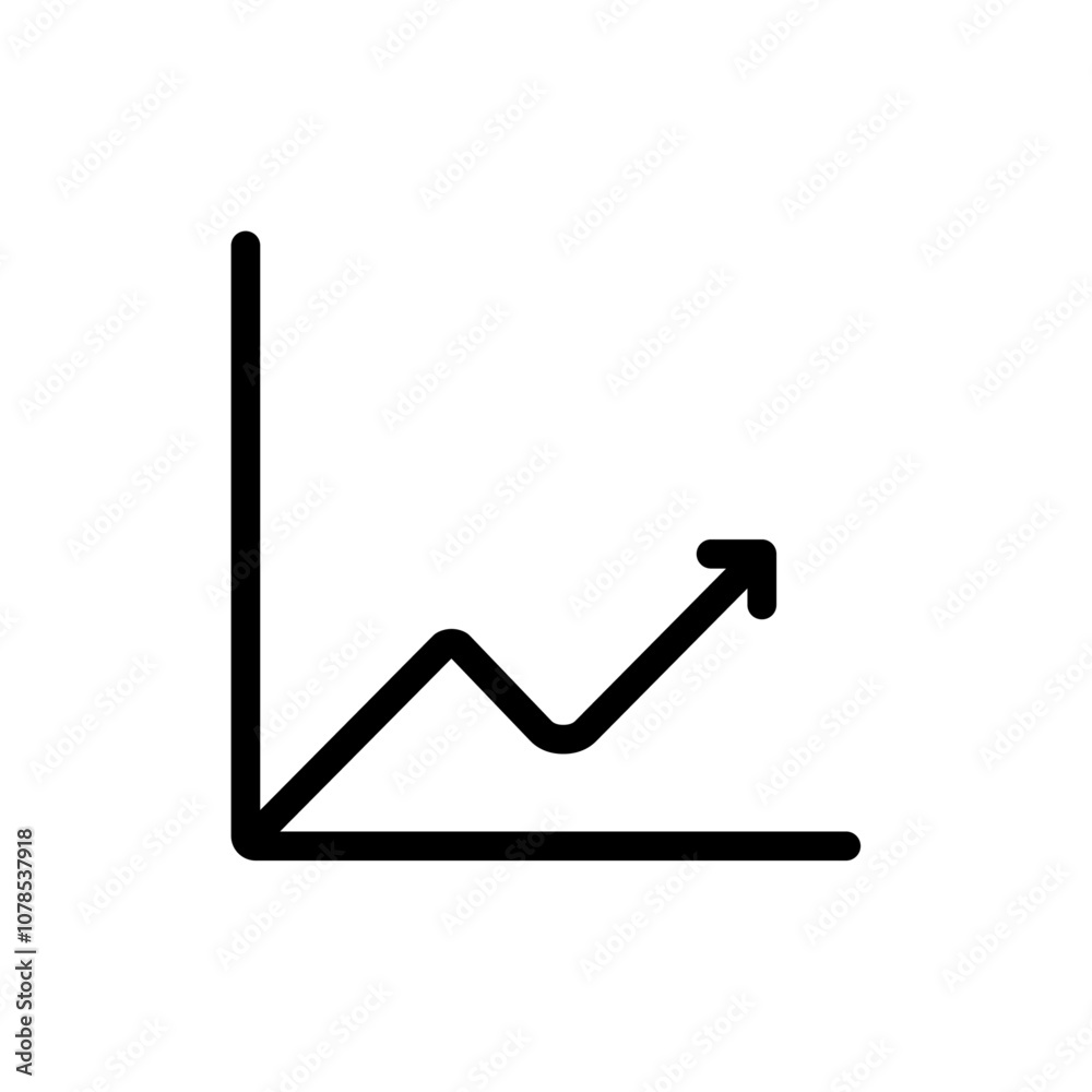 Aufkleber Growth Chart icon Outline vector for web ui