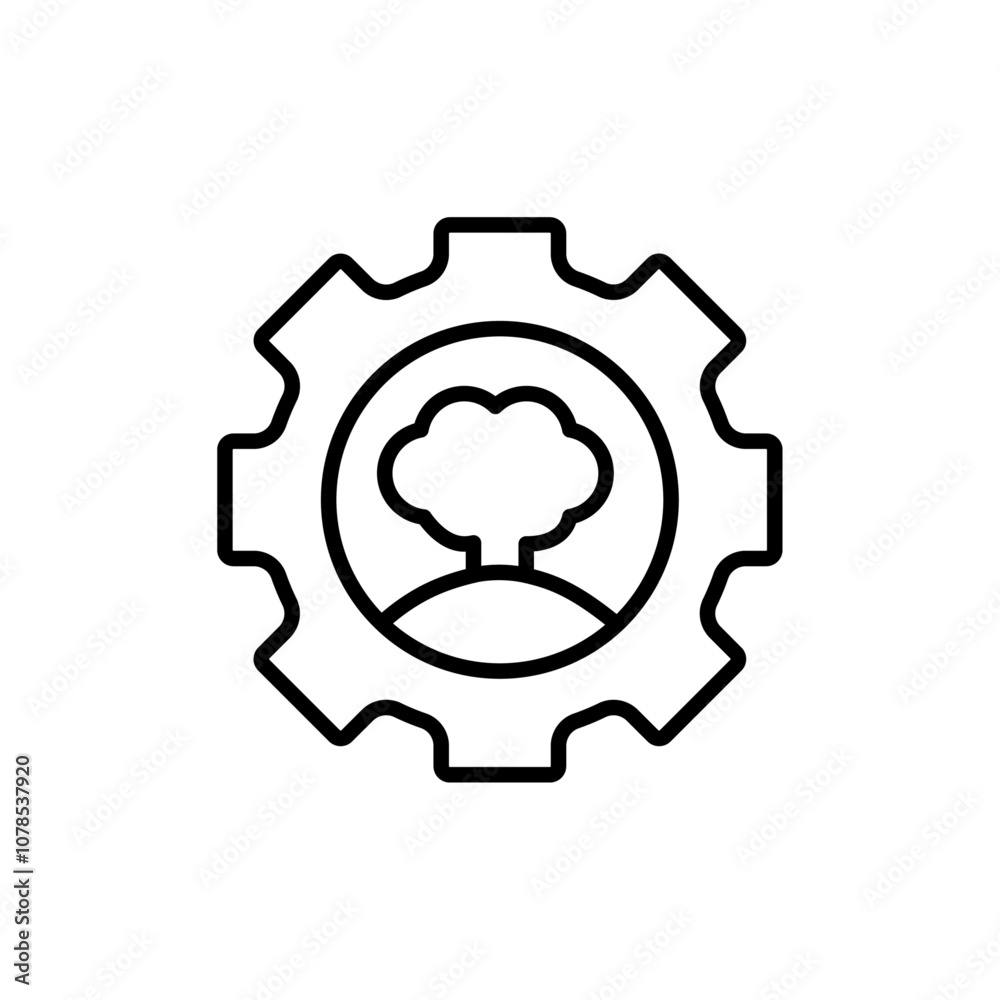 Poster green technology icon outline vector for web ui