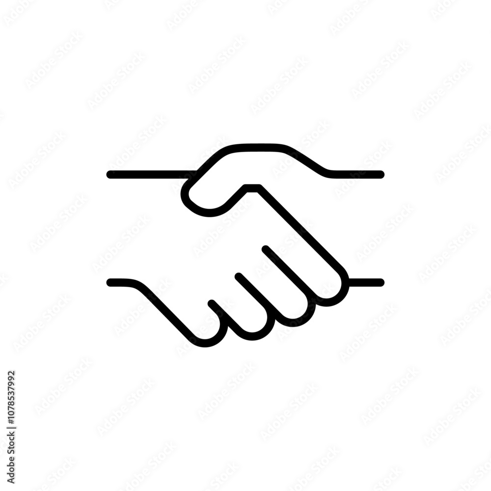 Aufkleber Handshake icon Outline vector for web ui