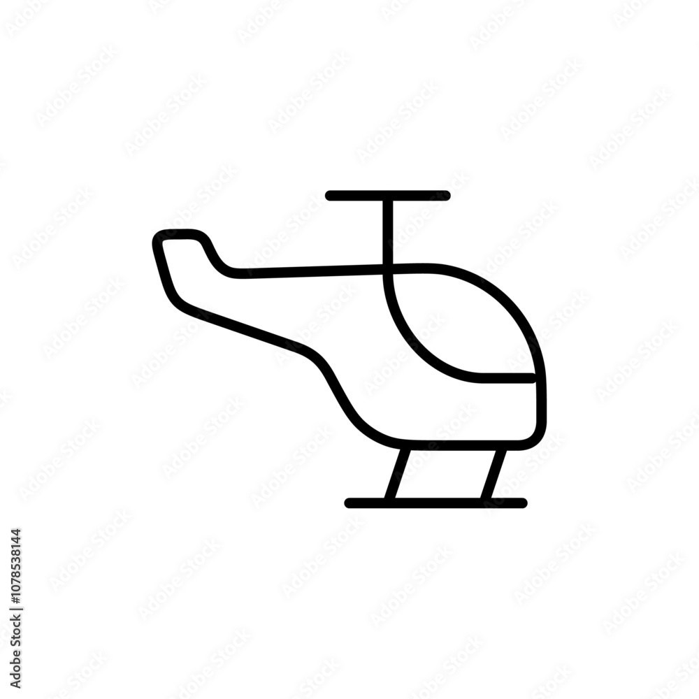 Aufkleber Helicopter icon Outline vector for web ui