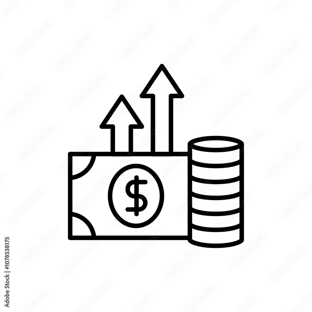 Poster High Revenue icon Outline vector for web ui