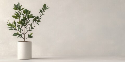 Modern indoor plant in a minimalist pot enhancing interior decor.