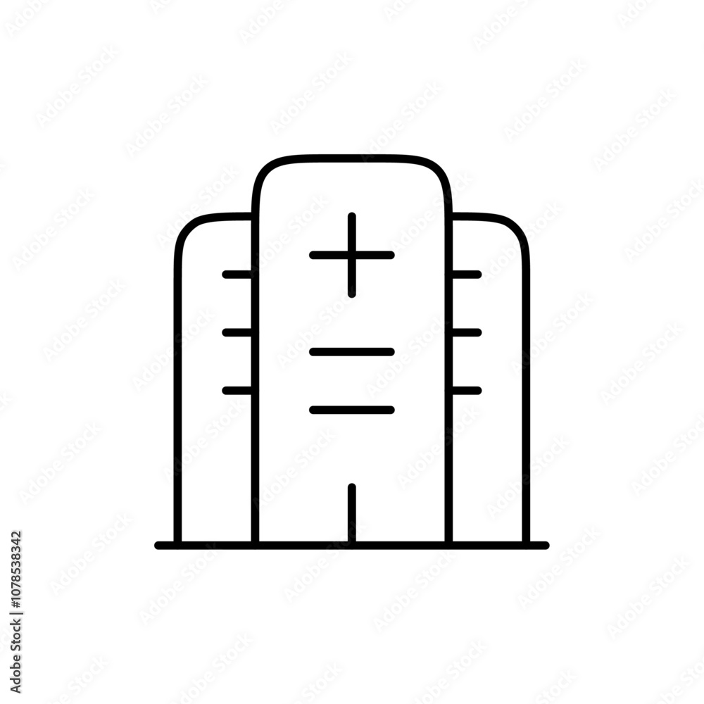 Poster hospital icon outline vector for web ui