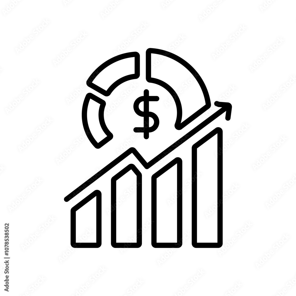 Aufkleber improvement growth icon outline vector for web ui