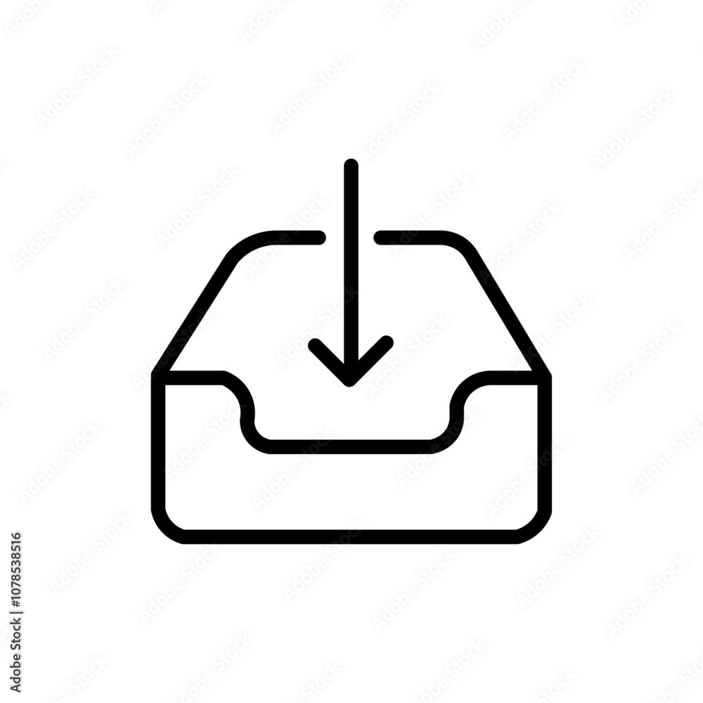 Poster Inbox icon Outline vector for web ui