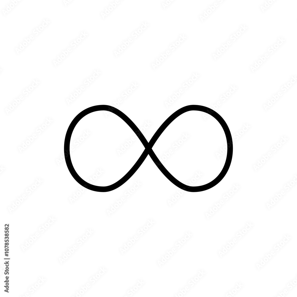 Poster Infinite icon Outline vector for web ui