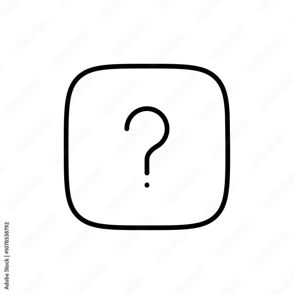 Poster interrogation icon outline vector for web ui