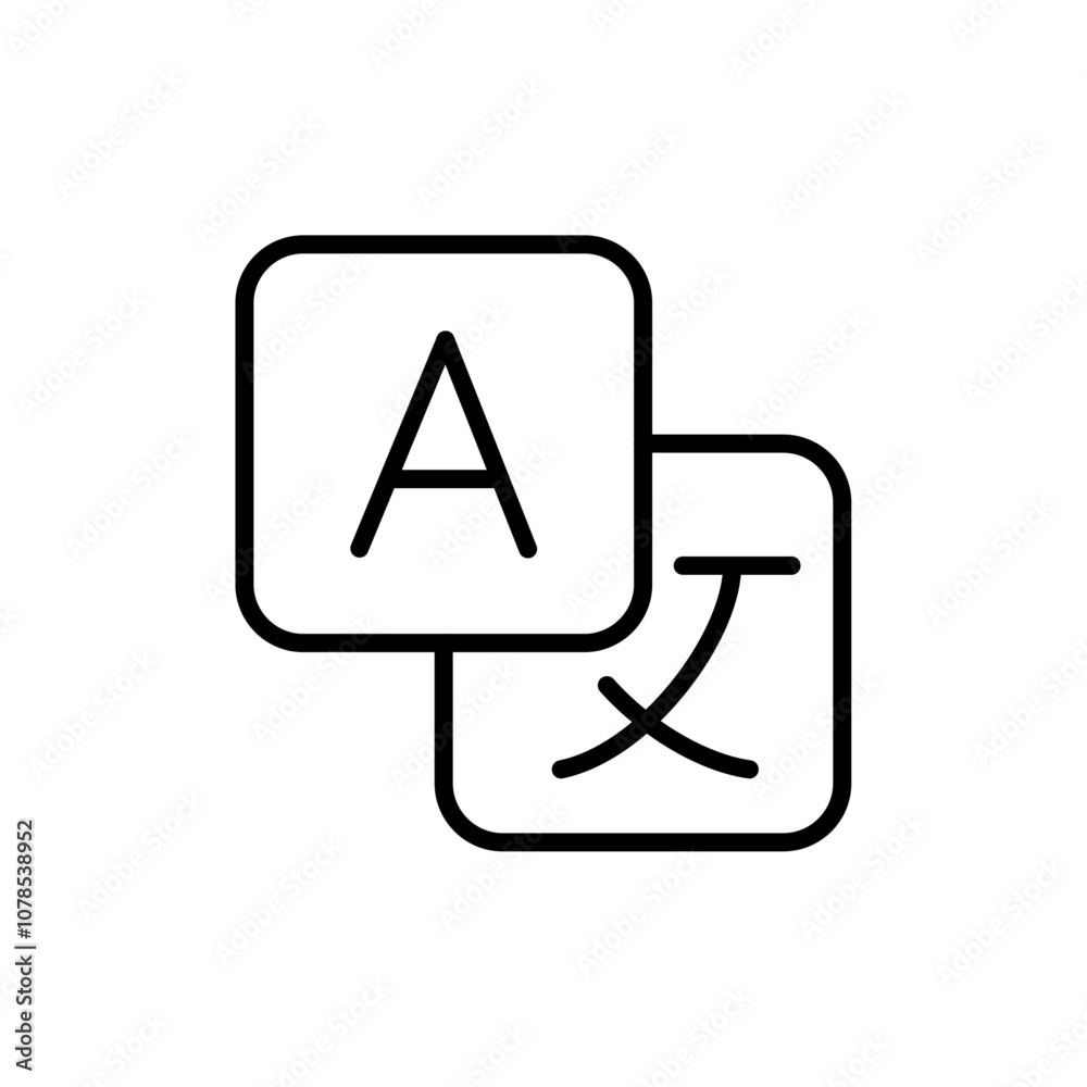 Aufkleber Language icon Outline vector for web ui