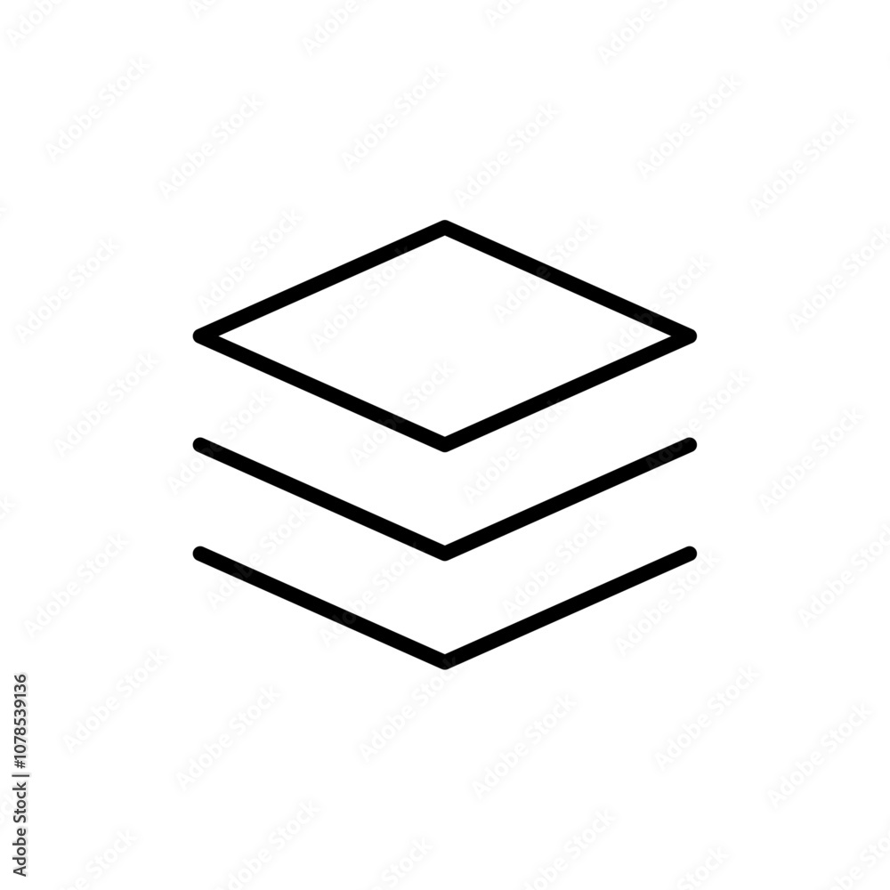 Aufkleber layers icon outline vector for web ui
