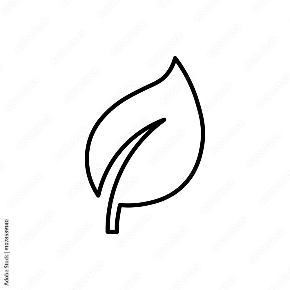 Poster Leaf icon Outline vector for web ui