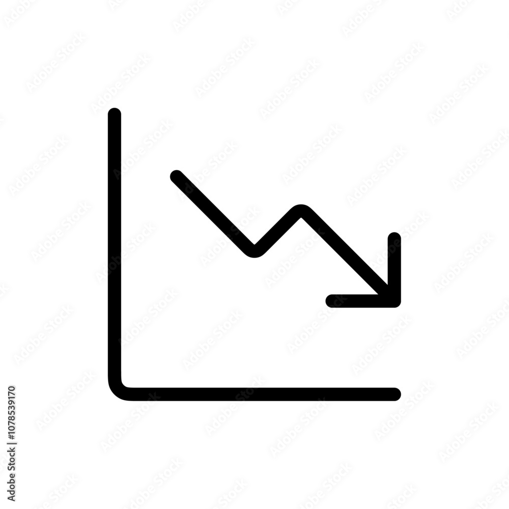 Poster Line Chart Icon Outline vector for web ui