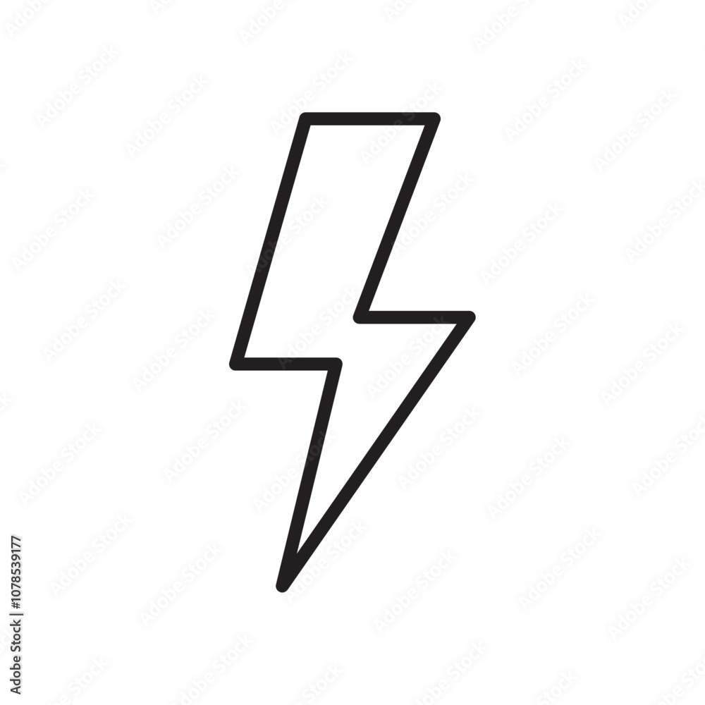 Poster Lightening icon Outline vector for web ui