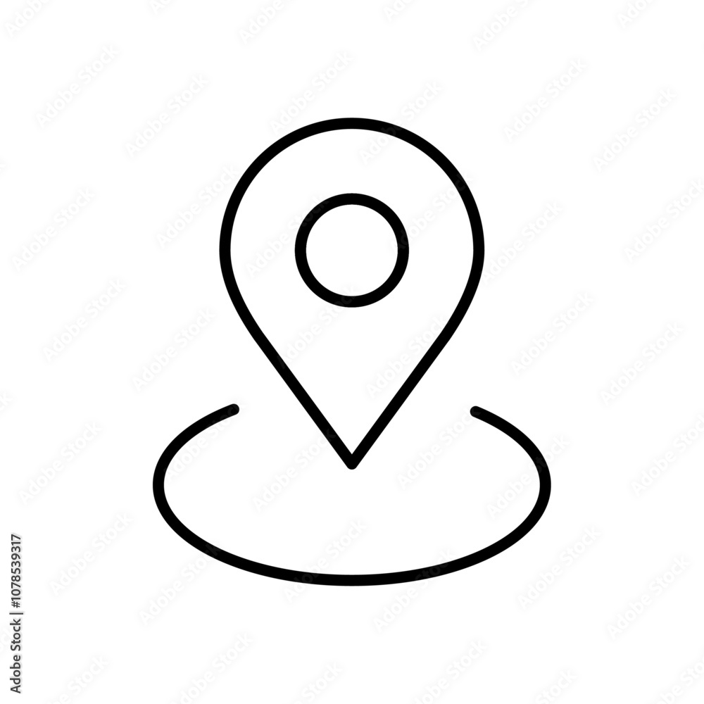 Poster location pin icon outline vector for web ui