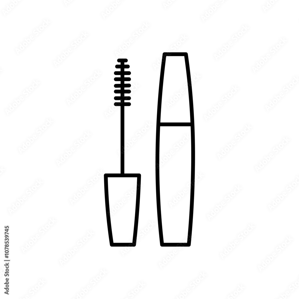 Poster mascara brush icon outline vector for web ui