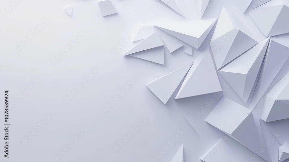 Leinwandbilder abstract geometric shapes creating dynamic white background