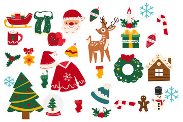 christmas and elements vector
set of christmas elements vector