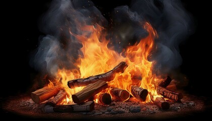 Fototapeta premium fire in the fireplace
