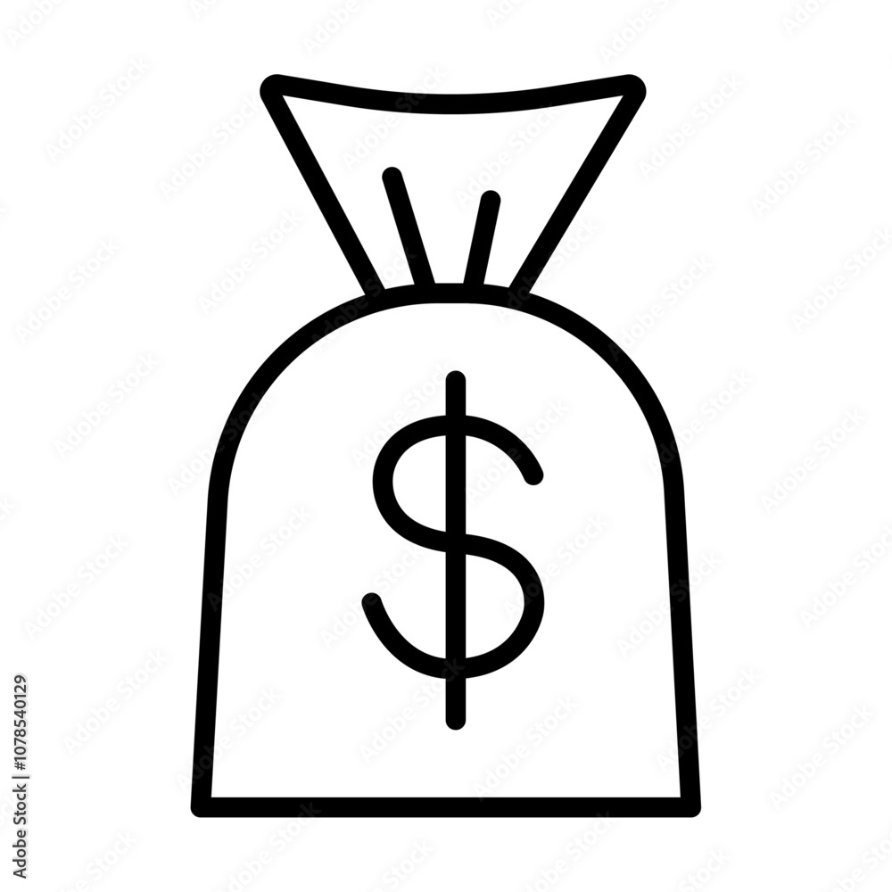 Poster money bag icon outline vector for web ui