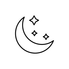 Moon stars icon Outline vector for web ui