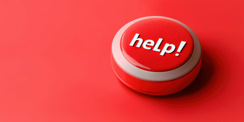 A red button with the word HELP written on it